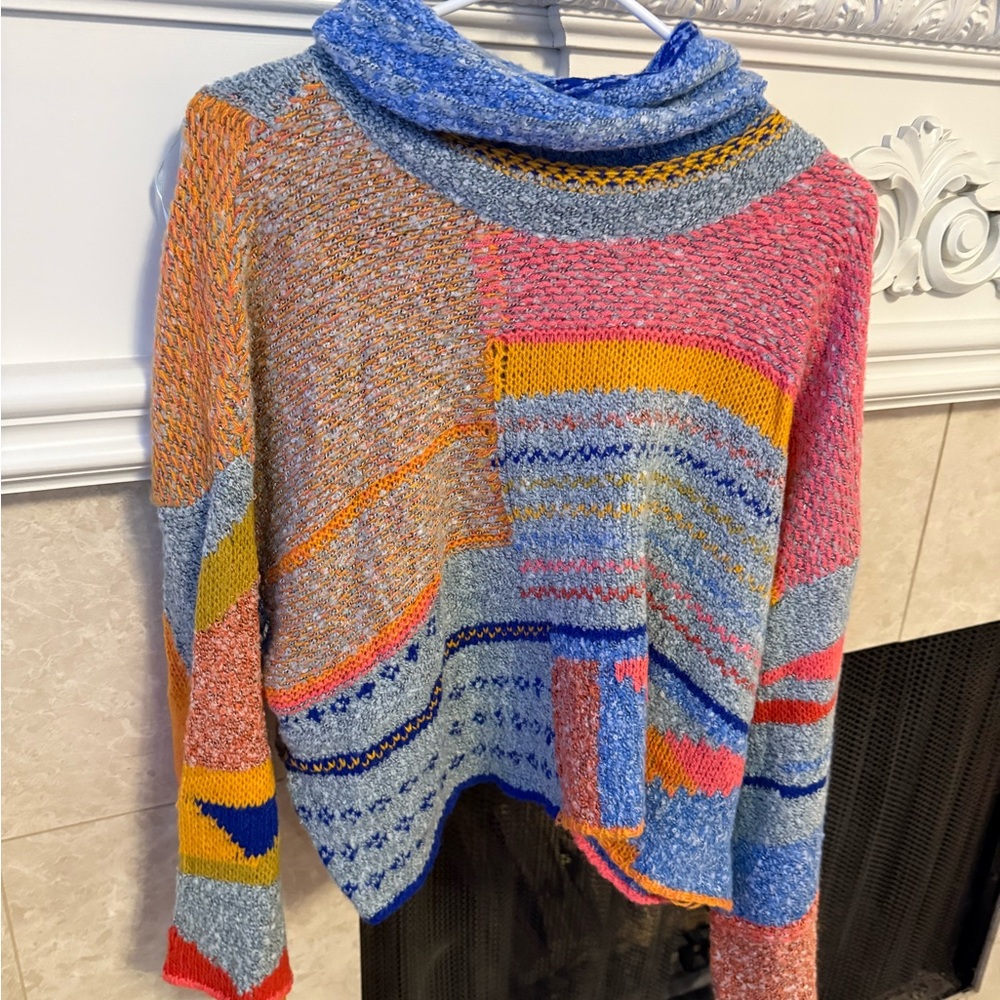 Sincerely Jules Multicolor Cowl Neck Sweater